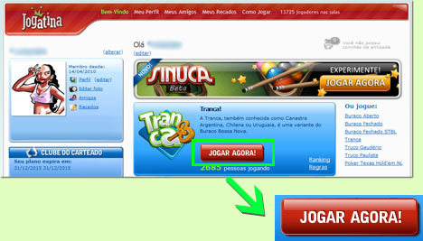 Botão jogar agora