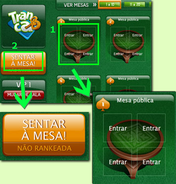 Entrar em uma mesa na Tranca